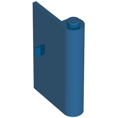 Door 1 × 3 × 4 Right with Thin Handle Blue