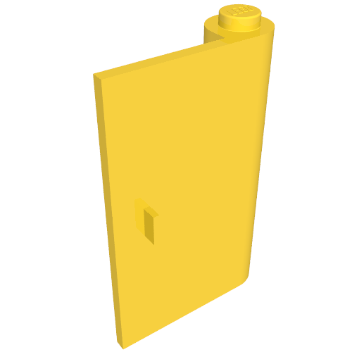 Door 1 × 3 × 4 Right with Thin Handle Yellow