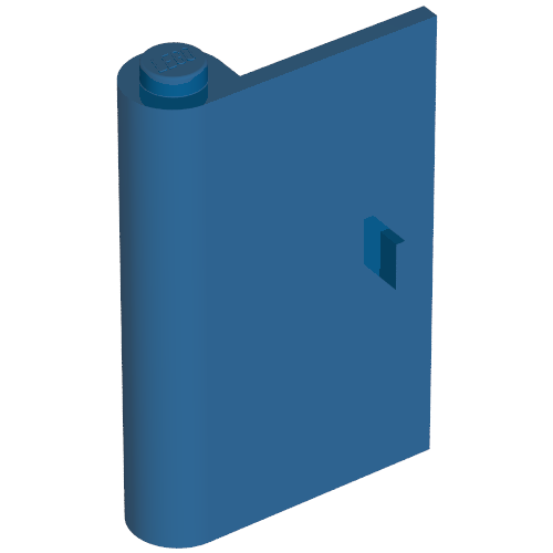 Door 1 × 3 × 4 Left with Thin Handle Blue