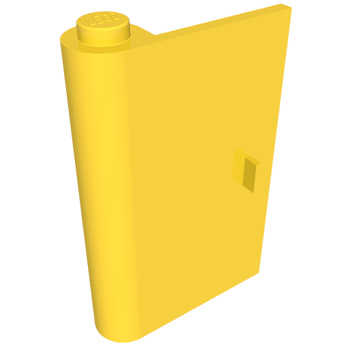 Door 1 × 3 × 4 Left with Thin Handle Yellow