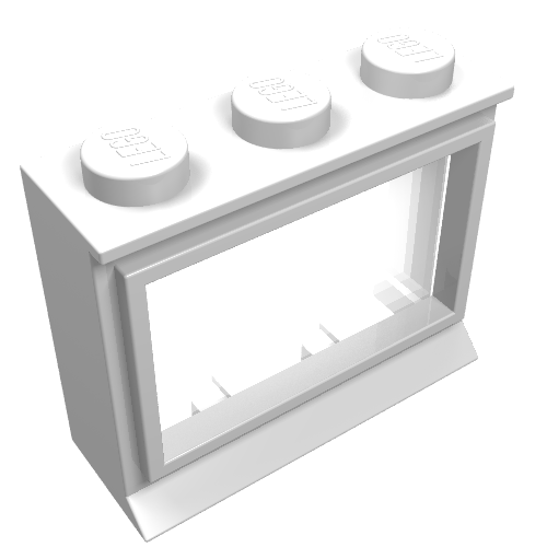 Window 1 × 3 × 2 Classic with Solid Studs [Complete] Weiß