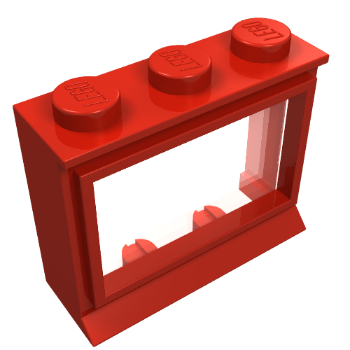 Window 1 × 3 × 2 Classic with Solid Studs [Complete] Rot