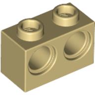 Technic Stein 1 × 2 [2 Pinlöcher] Beige