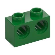 Technic Stein 1 × 2 [2 Pinlöcher] Grün