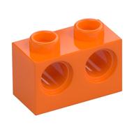 Technic Stein 1 × 2 [2 Pinlöcher] Orange