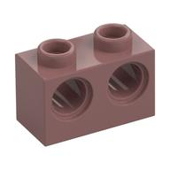 Technic Stein 1 × 2 [2 Pinlöcher] Sand Red