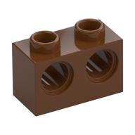 Technic Stein 1 × 2 [2 Pinlöcher] Rotbraun