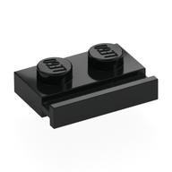 Plate Special 1 × 2 with Door Rail Black