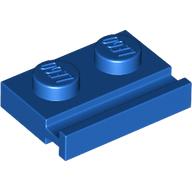 Plate Special 1 × 2 with Door Rail Blue