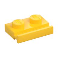 Plate Special 1 × 2 with Door Rail Yellow