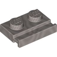 Plate Special 1 × 2 with Door Rail Flat Silver