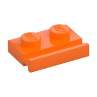 Plate Special 1 × 2 with Door Rail Orange