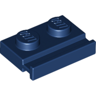 Plate Special 1 × 2 with Door Rail Dark Blue