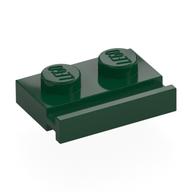 Plate Special 1 × 2 with Door Rail Dark Green