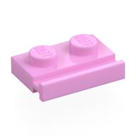 Plate Special 1 × 2 with Door Rail Bright Pink