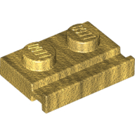 Plate Special 1 × 2 with Door Rail Pearl Gold
