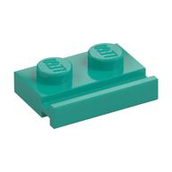 Platte speziell 1 × 2 mit Tür Schiene Dunkeltürkis