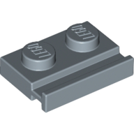Plate Special 1 × 2 with Door Rail Sand Blue