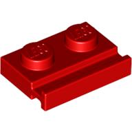 Plate Special 1 × 2 with Door Rail Red