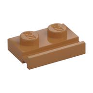 Platte speziell 1 × 2 mit Tür Schiene Mittelnougat