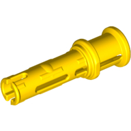 Technic Pin Long with Friction Ridges Lengthwise and Stop Bush [3 Lateral Holes, Big Pin Hole] Yellow