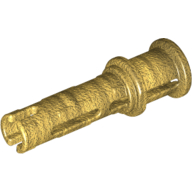 Technic Pin Long with Friction Ridges Lengthwise and Stop Bush [3 Lateral Holes, Big Pin Hole] Pearl Gold