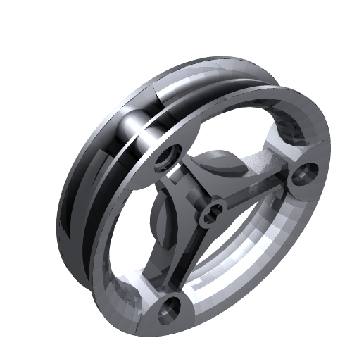 Rad 70 × 14 mm futuristisch in Metallic-Silber