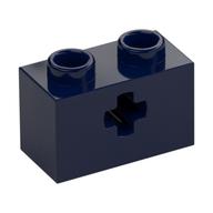 Technic Brick 1 × 2 with Axle Hole Type 1 [+ Opening] and Bottom Pin Dunkelblau