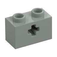 Technic Brick 1 × 2 with Axle Hole Type 1 [+ Opening] and Bottom Pin Hellgrau