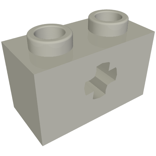 Technic Brick 1 × 2 with Axle Hole Type 2 [X Opening] Hellblaugrau
