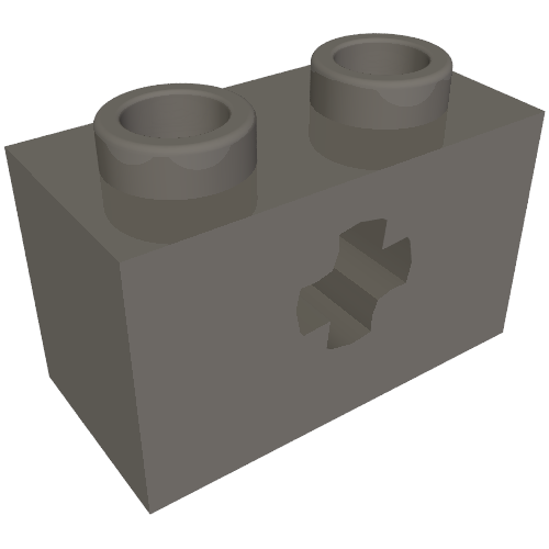 Technic Brick 1 × 2 with Axle Hole Type 2 [X Opening]