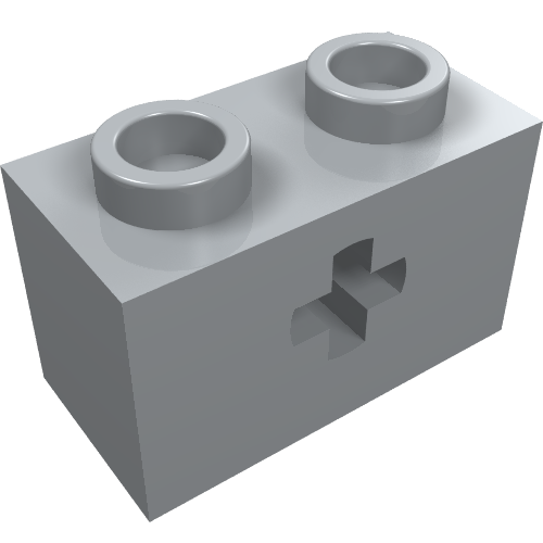 Technic Brick 1 × 2 with Axle Hole Type 1 [+ Opening] and Bottom Ridges Hellblaugrau