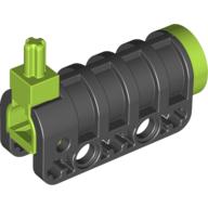 Launcher, Technic Competition Cannon, Round Bottom with Lime Ends Black
