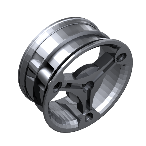 Wheel 70 × 28 mm Futuristic Metallic Silver