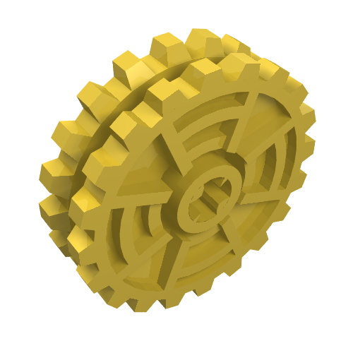 Technic Tread Sprocket Wheel Dual Thin Gelb