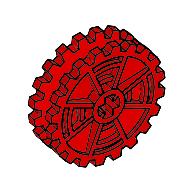 Technic Tread Sprocket Wheel Dual Thin Red