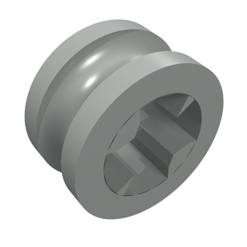 Technic Bush 1/2 Smooth with Axle Hole Reduced Hellgrau