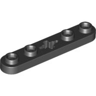 Technic Plate 1 × 5 with Smooth Ends, 4 Studs and Centre Axle Hole Schwarz