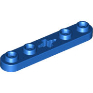 Technic Plate 1 × 5 with Smooth Ends, 4 Studs and Centre Axle Hole Blau