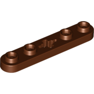 Technic Plate 1 × 5 with Smooth Ends, 4 Studs and Centre Axle Hole Rotbraun