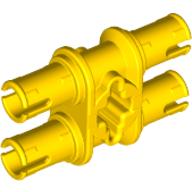 Technic Pin Double with Axle Hole Yellow