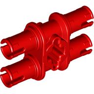 Technic Pin doppelt mit Achsloch Rot