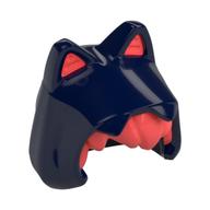 Hood with Cat Ears, Coral Hair Pattern Dark Blue