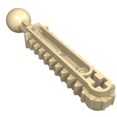 Technic Gear Rack Double with Ball Joint Tan