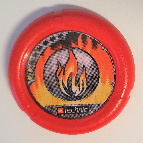 Large Figure Throwing Disk, Torch / Fire, 2 Pips, Flame Logo Print Rot