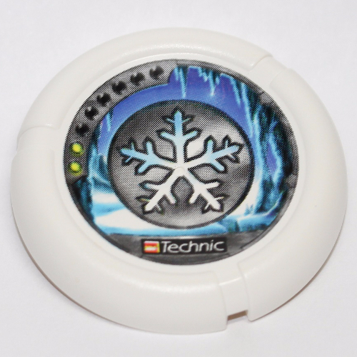 Large Figure Throwing Disk, Ski / Ice, 2 Pips, Snowflake Logo Print Weiß