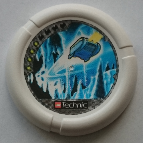 Large Figure Throwing Disk, Ski / Ice, 4 Pips, Flying Box in Ice Cave Print White