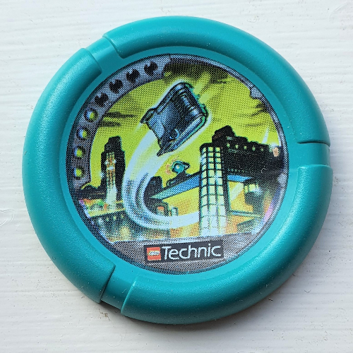 Large Figure Throwing Disk, Turbo / City, 4 Pips, Flying Box in City Print Dark Turquoise