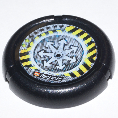 Large Figure Throwing Disk, Jet / Judge, 2 Pips, Radiating Arrows Logo Print Black