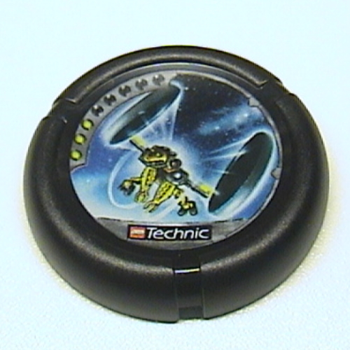 Large Figure Throwing Disk, Jet / Judge, 3 Pips, Jet Throwing 2 Disks Print Black